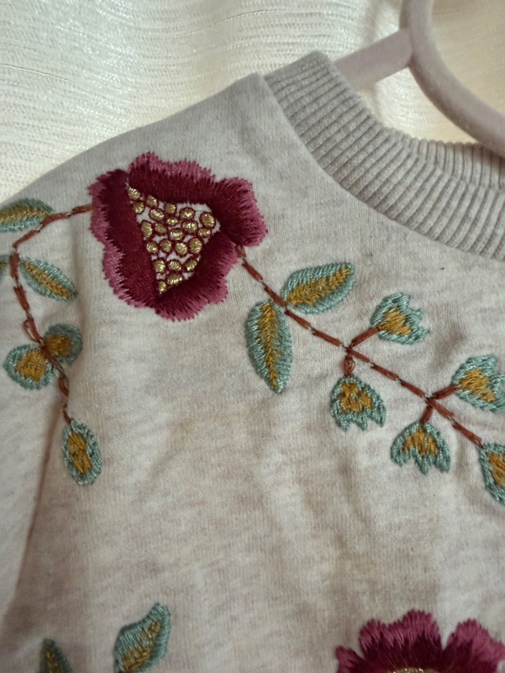 Louise Misha Rosalia Embroidered Crewneck Sweatshirt in Light grey - Picture 4 of 5
